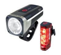 Sigma Aura 120 + Hiro 50 Link | Kit de Luces para Bicicleta Conforme a | Con función LINK, luz trasera con luz de freno y luz de freno de emergencia, luz delantera con modo automático