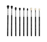 Sigma Beauty Deluxe Eyeshadow Blending Brush Set De 9 - Juego De Brochas De Tamaño Completo, Maquillaje Forceye, Cut Crease Y Eyeshadow Contour - Tecnología De Brocha a Prueba De Agua