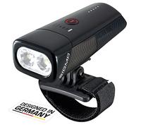 SIGMA SPORT - Buster 1100 HL | Luz de Bicicleta con Soporte para Casco 1100 lúmenes | Luz Delantera a batería con Cinco Modos de iluminación | sujeción con función de liberación rápida