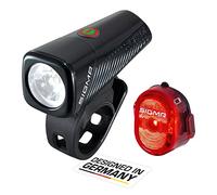 SIGMA - Buster 150 FL o Buster 150 FL y Nugget II Flash | Luz LED para Bicicleta de 150 lúmenes | Linterna Frontal Recargable con Cinco Modos de iluminación | Juego Recargable