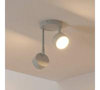 SIGMA Downlight Nemo, 2 luces, gris-beige, orientable, GX53