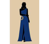 Sigma Gamma Rho - inspired Woman's Notebook or Journal in Royal Blue & Antique Gold: Grecian gown silhouette figure