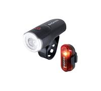SIGMA Aura 30 & Curve | Kit de Luces de Bicicleta a Pilas | Montaje sin Herramientas | Protección antisalpicaduras | Luces de Bicicleta Delanteras + traseras