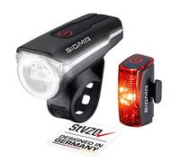 Sigma Juego de Luces LED para Bicicleta Aura 60 y Infinity | Luz Delantera y Trasera Recargable | Juego de Luces para Bicicleta a Prueba de Salpicaduras de Agua