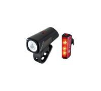 SIGMA Sport - Juego de Luces LED para Bicicleta - Buster 400 FL y Blaze Flash | luz Delantera y luz Trasera alimentada por batería con Diferentes Modos de iluminación | Montaje sin Herramientas