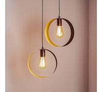 SIGMA Lámpara colgante Hula, 2 luces, negro/dorado