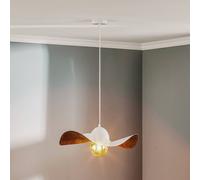 SIGMA Lámpara colgante Jil, pantalla curvada, blanco/cobre