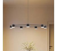 SIGMA Lámpara colgante Kodo, 7 luces, negro, acero, GX53