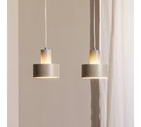 SIGMA Lámpara colgante Rif 2, taupe, 2 luces, lineal, acero
