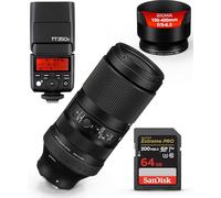 Sigma Lente contemporánea de 100-400 mm f/5-6.3 DG DN OS para Sony E | Lente de montaje E / formato de marco completo, cuatro elementos SLD, estabilización de imagen del sistema operativo, flash Godox