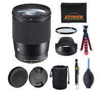 Sigma Lente contemporánea de 16 mm f1.4 DC DN para Sony E con paquete Sunshine Pro