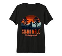 Sigma Male Grindset gobierna el Meme del Lobo Solitario Camiseta Premium