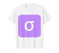 Sigma minúscula - Decimoctava Letra del Alfabeto Griego Camiseta gráfica económica, Hombre, Blanco, L