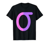 Sigma minúscula - Decimoctava Letra del Alfabeto Griego Camiseta gráfica económica, Hombre, Negro, L