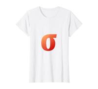 Sigma minúscula - Decimoctava Letra del Alfabeto Griego Camiseta gráfica económica, Mujer, Blanco, L