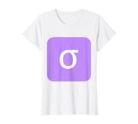 Sigma minúscula - Decimoctava Letra del Alfabeto Griego Camiseta gráfica económica, Mujer, Blanco, S