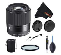 Sigma Objetivo de 30 mm F1,4 Contemporary DC DN para Sony E con Sunshine Photo Advanced Set - 4 años de garantía del Fabricante Estadounidense