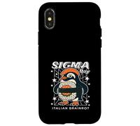 Sigma Penguin Boy Funny Italian-Brainrot Gen Z Meme Carcasa para iPhone X/XS