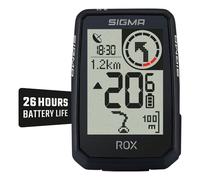 Sigma ROX 2.0 Endurance Negro | 26 Horas de duración de la batería | Ciclocomputador inalámbrico | GPS y navegación con overclamp Incluido | Navegación GPS para Exteriores | Compatible con E-Bike