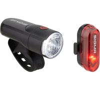 Sigma Set de iluminación Aura 30 luz frontal + Curve luz trasera (StVZO) negro