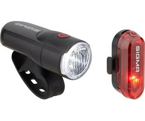 Sigma Set de iluminación Aura 30 luz frontal + Curve luz trasera (StVZO) negro