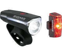 Sigma Set luces delantera Aura 60 + trasera Infinity LED c. aprobación StVZO negro universal