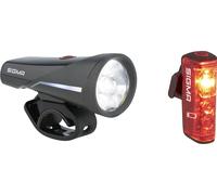 Sigma Set luz delantera Aura 100 + luz trasera Blaze Link LED con apr. StVZO negro universal