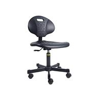 SigmaForce Taburete ergonómico de altura regulable con ruedas, silla de trabajo de poliuretano, con base de acero resistente, 40 cm ~ 53 cm