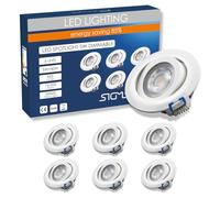 Sigmaled lighting, 6 FOCOS LED Empotrables Regulables 5W 450lm, Luz Cálida 3000K, Orientable, Agujero Ø70-80mm, 220V-240V AC, Luz Led Techo empotrado para cocina, sala, dormitorio