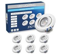 Sigmaled lighting, 6 FOCOS LED Empotrables Regulables 5W 450lm, Luz fría 6000K, Orientable, Agujero Ø70-80mm, 220V-240V AC, Luz Led Techo empotrado para cocina, sala, dormitorio