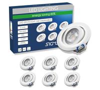 Sigmaled lighting, 6 FOCOS LED Empotrables Regulables 5W 450lm, Luz Natural 4000K, Orientable, Agujero Ø70-80mm, 220V-240V AC, Luz Led Techo empotrado para cocina, sala, dormitorio