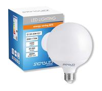 Sigmaled lighting - Bombilla LED Globo G120 E27 20W 2200 lm, Lampara LED 2800K Blanco Cálido, Ø120 mm, CRI>80, Equivalente 170W, Luz Decorativa Bajo Consumo, No Regulable