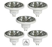 Sigmaled lighting, FOCO LED AR111 REGULABLE GU10 14W (=110W halógeno), 1000 lúmenes, blanco CÁLIDO 3000K, Bombilla led AR111 para interior, 5 Unidad