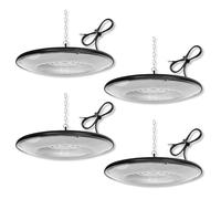 Sigmaled Lighting, Lámpara LED UFO High Bay 100W 10.000 lm, Foco Industrial IP65, Luz Natural 4000K, Iluminación para Naves Industriales, Talleres, Almacenes, Garajes, Proyector LED Industrial, Pack 4