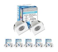 SIGMALED LIGHTING, MINI FOCO LED 3W, Dimmable, 300lumen, Luz Fría 6000K, Spot empotrable CUADRADO, 220V/240V, Driver NO NECESARIO, 35x35x25mm, 10 Focos
