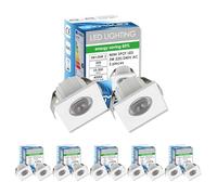 SIGMALED LIGHTING, MINI FOCO LED 3W, Dimmable, 300lumen, Luz Neutra 4000K, Spot empotrable CUADRADO, 220V/240V, Driver NO NECESARIO, 35x35x25mm, 10 Focos
