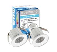 SIGMALED LIGHTING, Mini Foco LED empotrado Interior Techo Regulable 3W (300lumen), LED SPOT Luz fría 6000K, para Hogar y Tiendas, 220V/230V, Driver NO NECESARIO, Ø35x25mm, Redondo, 2 Focos