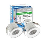 SIGMALED LIGHTING, Mini Foco LED empotrado Interior Techo Regulable 3W (300lumen), LED SPOT Luz Natural 4000K, para Hogar y Tiendas, 220V/230V, Driver NO NECESARIO, Ø35x25mm, Redondo, 2 Focos