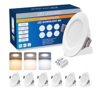 Sigmaled lighting - Pack 6 Focos LED Empotrables 8W 720 lm, 3 Temperaturas 3000K 4000K 6000K, IP44 Baño, Ultrafinos, Corte Ø95-110 mm, 220-240V, Techo Pladur, Interior y Exterior Cubierto