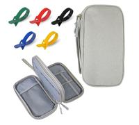 SIGMAWISE® Organizador Cables Viaje - Estuche Cables + 10 Bridas de Velcro - Estuche para Cargadores, USB y Accesorios Electrónicos - Bolsa Compacta y Versátil (Gris)