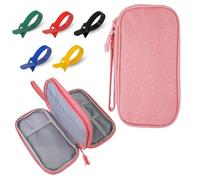 SIGMAWISE® Organizador Cables Viaje - Estuche Cables + 10 Bridas de Velcro - Estuche para Cargadores, USB y Accesorios Electrónicos - Bolsa Compacta y Versátil (Rosa)