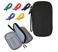 SIGMAWISE® Organizador Cables Viaje - Estuche Cables + 10 Bridas de Velcro - Estuche para Cargadores, USBs y Accesorios Electrónicos - Bolsa Compacta y Versátil (Negro)