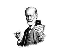 Sigmund Freud Selfie Notebook: Blank Lined Journal for Psychology Majors and Therapists, Cool Psychoanalysis Illustration Cover Composition Book, Retro Academic Notepad and College Student Gift