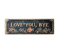 Sign de pared - Love You Bye Script Signage, Rustic Iron Decor, Arte de línea astético hecho a mano, mecanismo de embellishment vertical, accesorio de metal interior para decoración del hogar