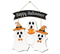 Sign de portero de madera de Halloween - Decoraciones exteriores de Halloween | Noche de porche fantasma colgante para decoración de puertas delanteras | exterior interior para casa, entrada,