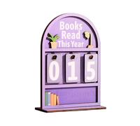 Sign - Rustic Wooden, Vintage Book Counter for Teachers, Crafted Wooden Display with Timeless Style, Interior Décor, Desk Ornament for Library and