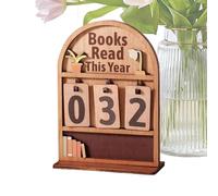 Sign - Rustic Wooden, Vintage Book Counter for Teachers, Crafted Wooden Display with Timeless Style, Interior Décor, Desk Ornament for Library and