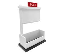 Sign Sign Real Estates - Soporte para tarjeta de visita - Wood Real Estates Agent Business Awesome Giftes Card Card | Real Estates Card Stand con cartel vendido contiene tarjetas de 3,5 x