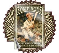 Sign & Some Boys are Just Born with Baseball in Their Souls Funny Magnetic Bumper Stick On For Car Side - Calcomanías de buen trabajo para adultos (8 x 12 cm, 10 unidades)