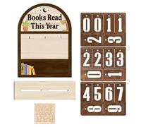 Sign - Study Corner Sign, Book Display, Bookshelf Accessory, Book Tracker Signs, Wooden Bookshelf Tabletop Decoration | Books Read Signs | For Home Workplace Living Room Library Nook S